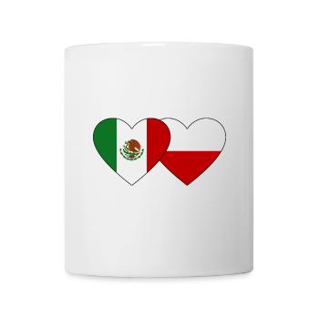 Mexiko Polen Flagge Herz - Tasse - Weiß - Vorne