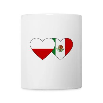 Poland Mexico Flag Heart - Mug - white - Front