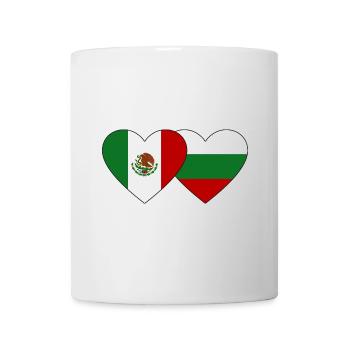 Mexico Bulgaria flag heart - Mug - white - Front