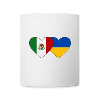 Mexique Ukraine Flag Heart - Mug blanc - blanc - Devant