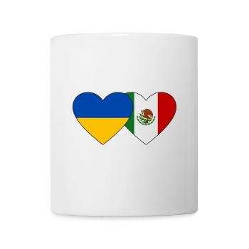 Ukraine Mexico Flag Heart - Mug - white - Front