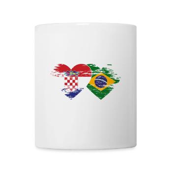 Croatia Brazil flag heart used - Mug - white - Front
