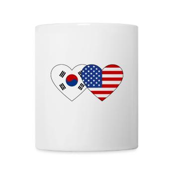 Südkorea USA Flagge Herz - Tasse - Weiß - Vorne