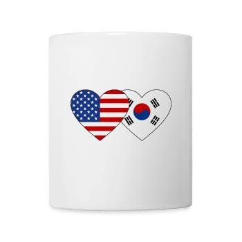 États-Unis, Corée du Sud, Drapeau Coeur - Mug blanc - blanc - Devant