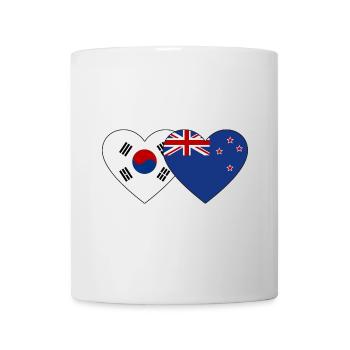 Südkorea Neuseeland Flagge Herz - Tasse - Weiß - Vorne