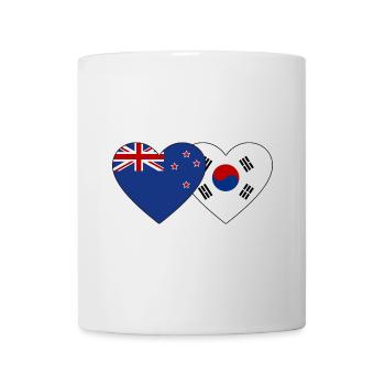 Cœur de drapeau de la Corée du Sud de la Nouvelle-Zélande - Mug blanc - blanc - Devant