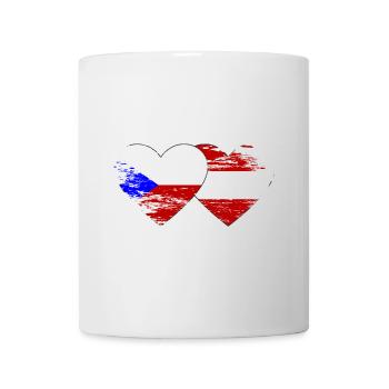 Czech Republic Austria Flag Heart used - Mug - white - Front