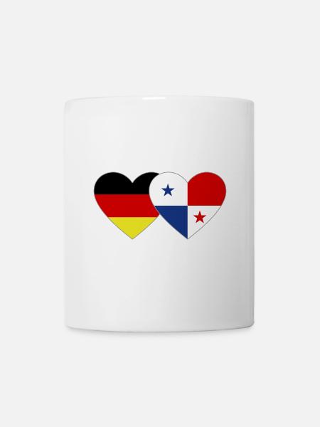 Deutschland Panama Flagge Herz - Tasse - Weiß