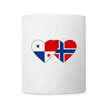 Panama Norway Flag Heart - Mug - white - Front