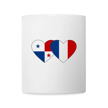 Cœur de drapeau Panama France utilisé - Mug blanc - blanc - Devant
