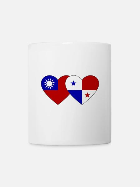 Taiwan Panama Flagge Herz - Tasse - Weiß