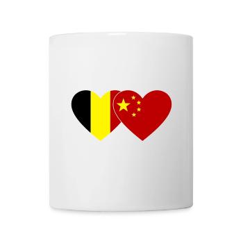 Belgium China Heart Flag - Mug - white - Front
