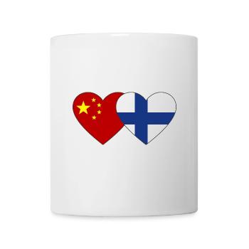 China Finland Heart Flag - Mug - white - Front