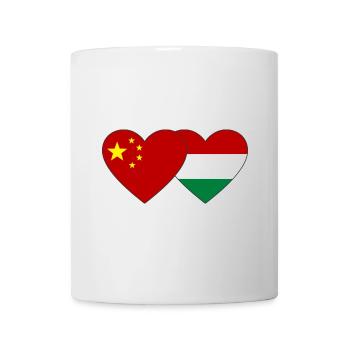 Chine Hongrie Drapeau du cœur - Mug blanc - blanc - Devant