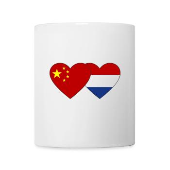 Drapeau du cœur de la Hollande de Chine - Mug blanc - blanc - Devant