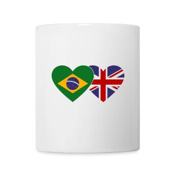 Brazil England Flag Heart - Mug - white - Front
