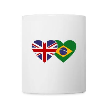 England Brazil Flag Heart - Mug - white - Front