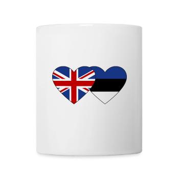 England Estonia Flag Heart - Mug - white - Front