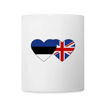 Estonie Angleterre Drapeau Coeur - Mug blanc - blanc - Devant