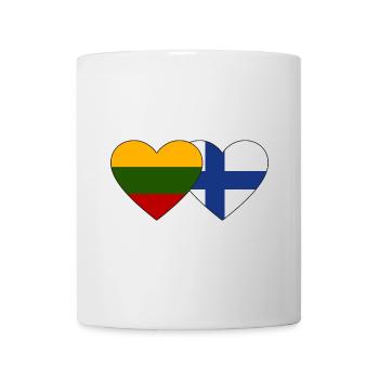 Lithuania Finland Flag Heart - Mug - white - Front