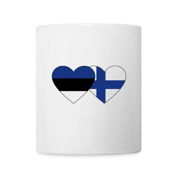 Finland Estonia Flag Heart - Mug - white - Front