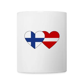 Finlande Lettonie Drapeau Coeur - Mug blanc - blanc - Devant
