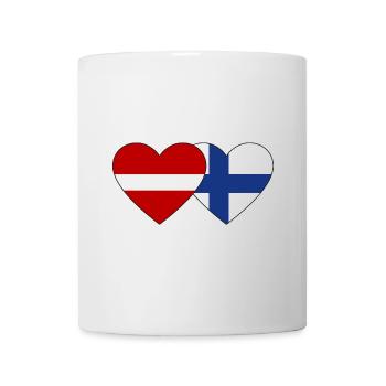 Lettonie Finlande Drapeau Coeur - Mug blanc - blanc - Devant