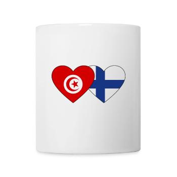 Tunisie Finlande Drapeau Coeur - Mug blanc - blanc - Devant
