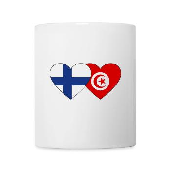 Finlande Tunisie Drapeau Coeur - Mug blanc - blanc - Devant
