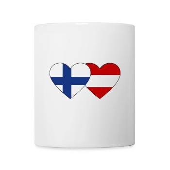 Finland Austria Flag Heart - Mug - white - Front