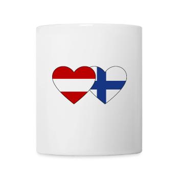 Austria Finland Flag Heart - Mug - white - Front