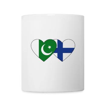 Pakistan Finland Flag Heart - Mug - white - Front