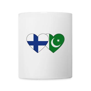 Finland Pakistan Flag Heart - Mug - white - Front