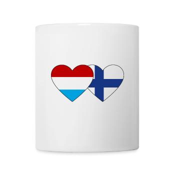 Luxembourg Finlande Drapeau Coeur - Mug blanc - blanc - Devant