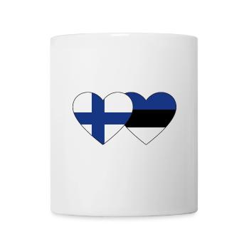 Finland Estonia Flag Heart - Mug - white - Front