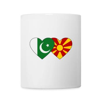 Pakistan Mazedonien Flagge Herz - Tasse - Weiß - Vorne