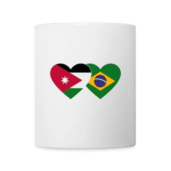 Drapeau de la Jordanie Brésil Coeur - Mug blanc - blanc - Devant