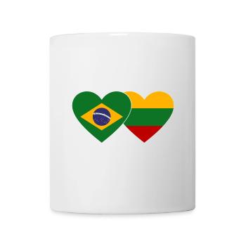 Brasilien Litauen Flagge Herz - Tasse - Weiß - Vorne