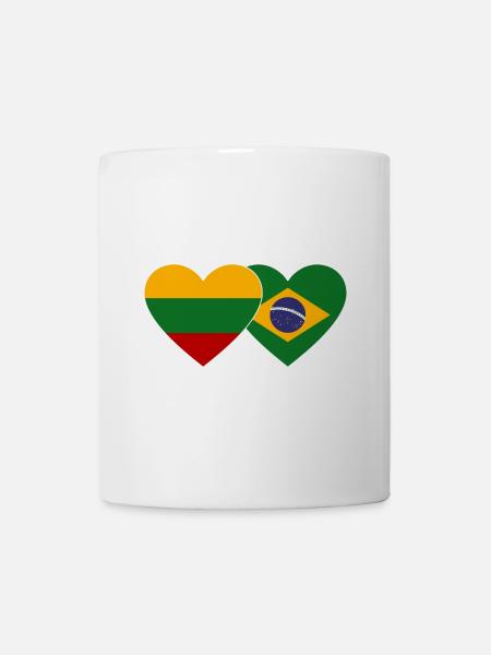 Lituanie Brésil Flag Coeur - Mug blanc - blanc