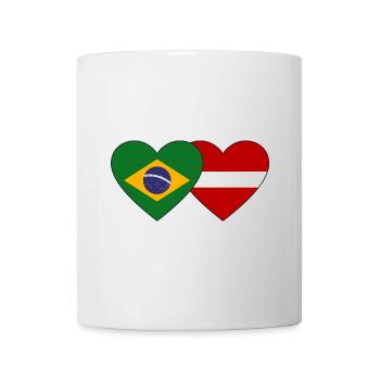 Brésil Lettonie Flag Coeur - Mug blanc - blanc - Devant