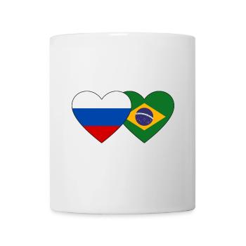 Drapeau de la Russie et du Brésil - Mug blanc - blanc - Devant