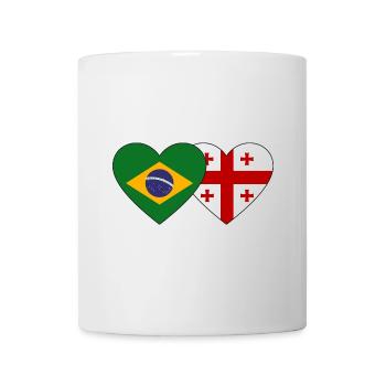 Brésil Géorgie Drapeau Coeur - Mug blanc - blanc - Devant