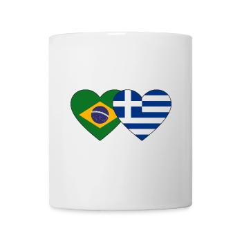 Brasilien Griechenland Flagge Herz - Tasse - Weiß - Vorne