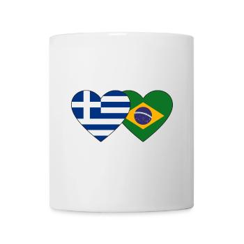 Grèce Brésil Flag Coeur - Mug blanc - blanc - Devant