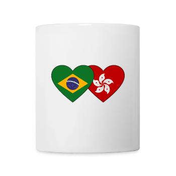 Brasilien Hong Kong Flagge Herz - Tasse - Weiß - Vorne