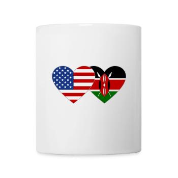 USA Kenya Flag Heart - Mug - white - Front