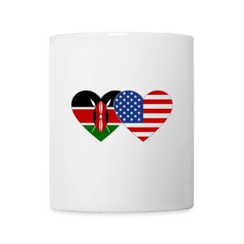 Kenya USA Flag Heart - Mug blanc - blanc - Devant