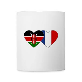 Kenya France Flag Heart - Mug blanc - blanc - Devant