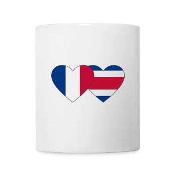 France Costa Rica flag heart - Mug - white - Front