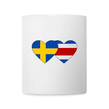 Suède Drapeau du Costa Rica coeur - Mug blanc - blanc - Devant